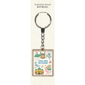 Wooden Keyring | G'day From Melbourne Wooden Keyring | G'day From Melbourne